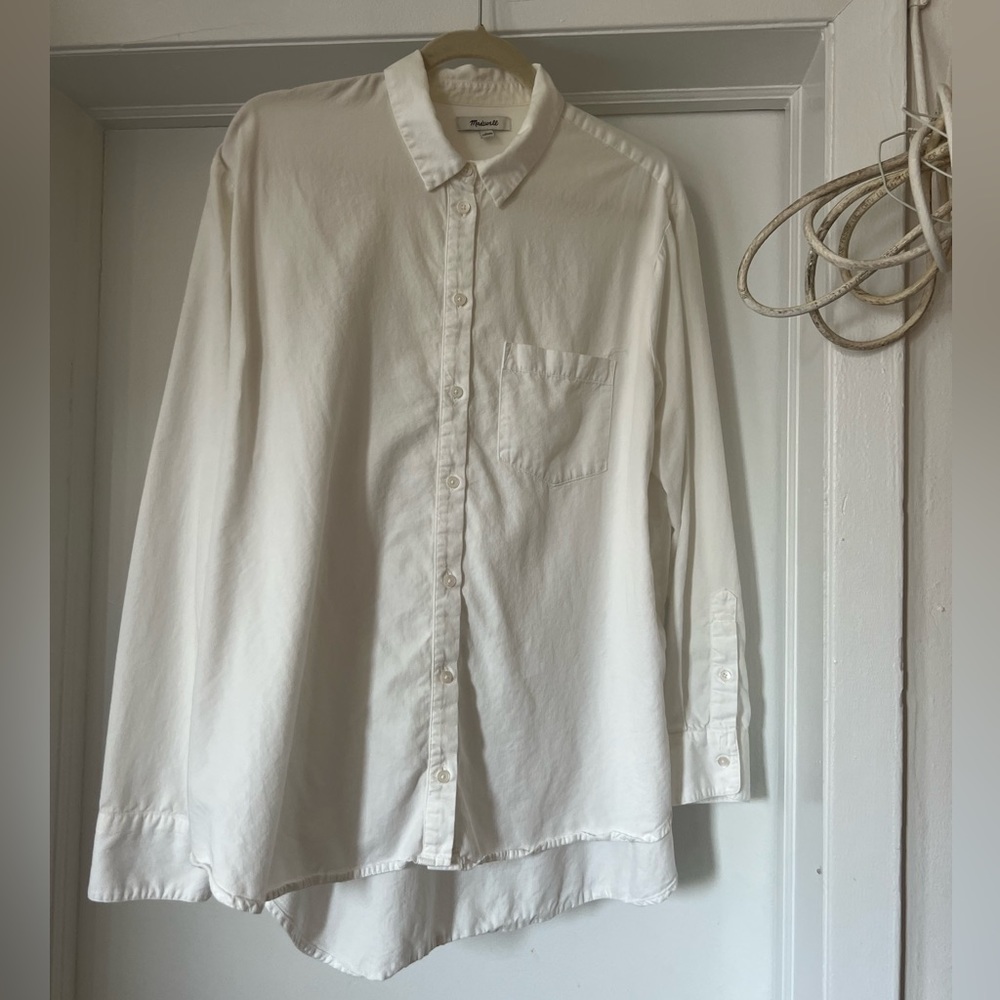 Madewell White Cotton Button Up